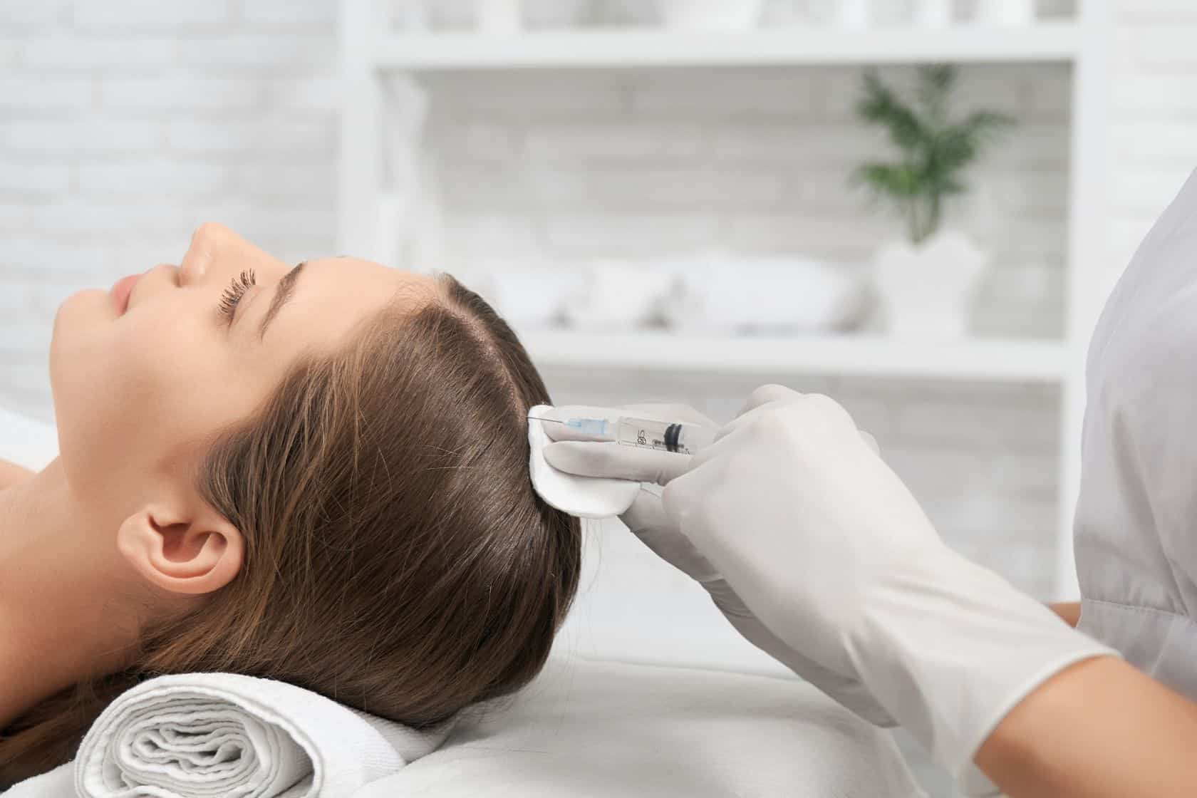 A Lady getting hair treatment | Hair Restoration With PRP | Empower Aesthetics & Wellness in Richmond, KY