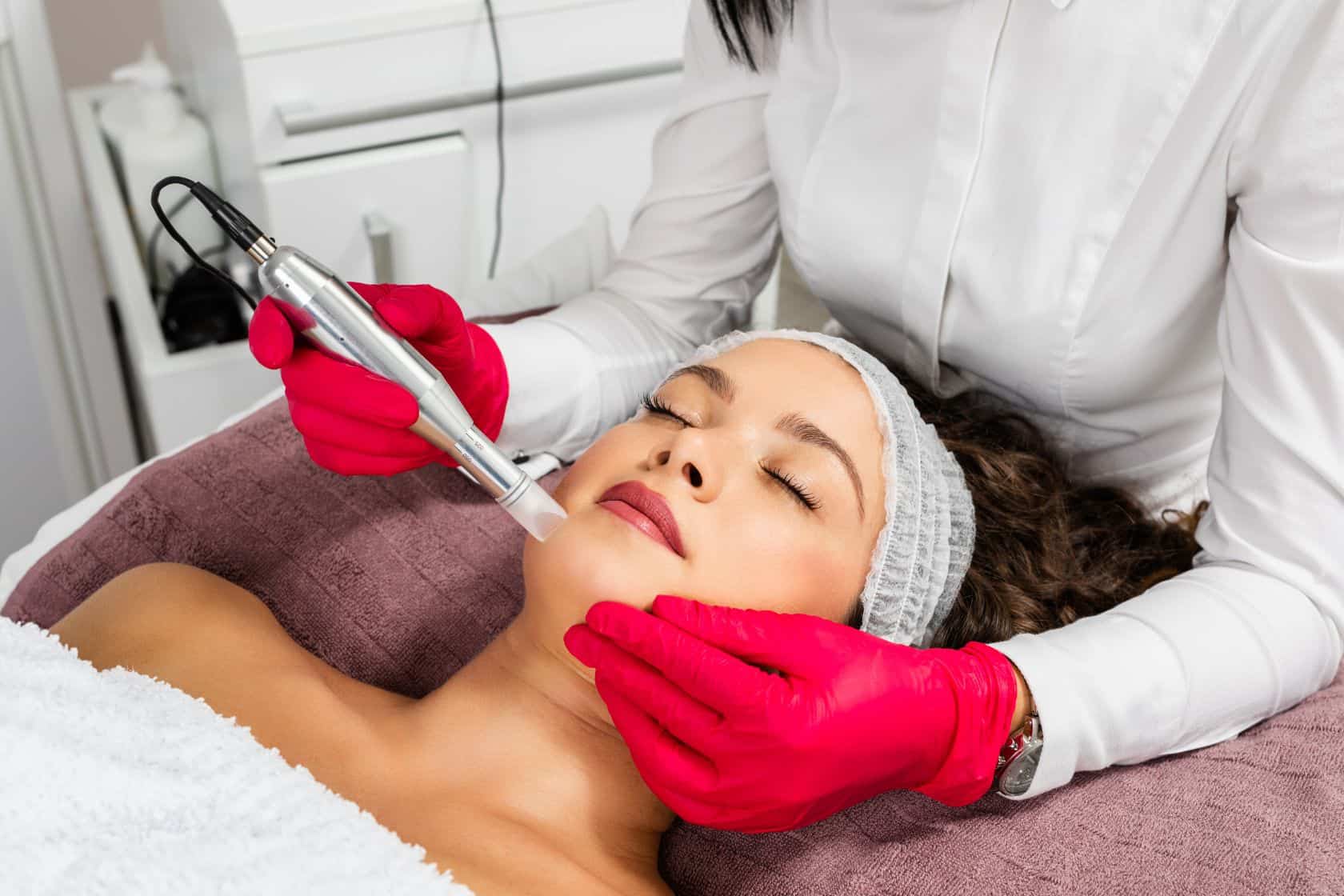 A Woman getting Microneedling treatment | Empower Aesthetics & Wellness in Richmond, KY